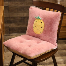 达克鸭坐垫办公室久坐椅子坐垫靠垫一体学生宿舍教室屁股凳子毛绒椅垫 菠萝 40X80cm(一体可拆分 升级防滑 有绑带)