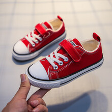 ℂ℘开学季 童鞋尚新季 大牌品质舒适儿童帆布鞋春秋款低帮板鞋男童女童学生鞋宝宝小白鞋休闲布鞋高质量 棉鞋-红 19码内长14cm