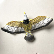 稚气熊 仿真吊线电动飞鹰会叫有声发光老鹰音乐鹦鹉电动飞鸟儿童动物玩具 无声无灯老鹰 带两节电池和一根杆子