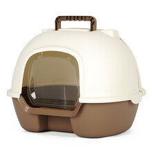 猫砂盆全封闭猫厕所盆子猫盆拉屎防臭大号防外溅超大长通道猫沙盆 前掀款