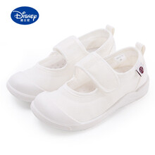 ℘迪士尼(Disney)品牌同款幼儿园室内鞋宝宝帆布鞋女儿童小白鞋小童软底布鞋男透气夏季 开口款-白色 31