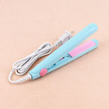 迷你电夹板女拉直发直卷两用直板夹刘海卷发棒迷小型懒人神器熨板 清新蓝 【套餐三】梳子+2个夹子+2个卷发筒