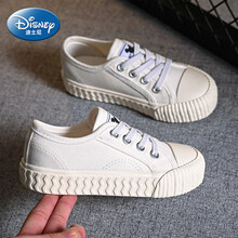 迪士尼迪士尼童鞋儿童帆布鞋男春秋2021新款透气百搭女童鞋子百搭小白鞋 白色 36