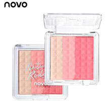 NOVO元气轻盈羽毛三色渐变腮红细腻柔和不飞粉哑光 2#甜杏奶酪