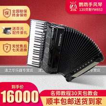 鹦鹉手风琴乐器YW852 41键120BS四排簧回声琴专业舞台演出演奏级用琴乐器 黑色-需预订