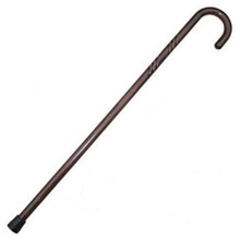 私韵整体拐杖弯把金刚木手杖伞把伞柄实木拐棍 深咖啡色