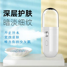 补水仪学生手持便携脸部加湿器家用充电式迷你美容加湿器 靓丽白 普通喷头【喷指定矿泉水】