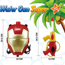 姒桀 背包水枪 儿童水枪漫威钢铁侠美国队长蜘蛛侠玩具背包水枪大号中号呲水枪男孩女孩肩带式 钢铁侠【容量约2800ml】