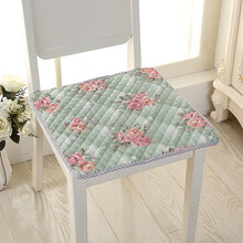 嘉至隆 椅子坐垫 夏天防滑夹棉凳子电脑椅办公椅学生凳子垫家用可水洗布艺餐椅垫 美美哒绿 50*50cm无绑带