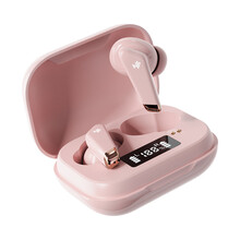 鸿怡达真无线蓝牙耳机双半入耳式隐形通用华为苹果小米安卓男女生款可爱运动跑步迷你通话双耳挂耳塞 粉色 官方标配