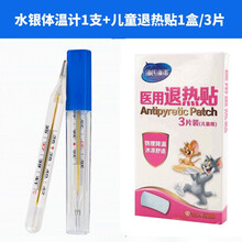 老人大字体温计家用水银测宝宝儿童腋下精准医用高精度玻璃温度计 大字体温计(1支)+退热贴1盒