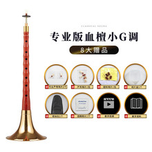 新艺乐器 唢呐乐器全套初学者成人 专业演奏型血檀木唢呐D调 民间喇叭 专业版血檀小G调+八大赠品