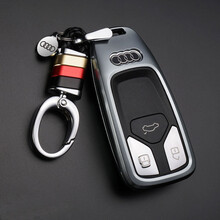 热鹰适用奥迪钥匙套新A4L A5 Q5L Q7 TTS高档车钥匙壳钥匙扣钥匙包个性铝合金保护套男女