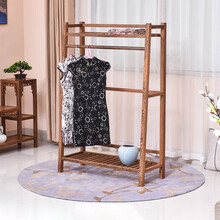 寻古 红木家具非洲鸡翅木（学名：非洲崖豆木）明清古典 实木挂衣架 明清古典工艺 原木落地衣挂 衣帽架 F款：长98*宽40*高146cm