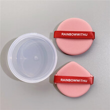 日本奶霜美肌空气感棉花糖吐司粉扑干湿两用方形厚款 2个(1圆1尖)泡芙扑【盒装】