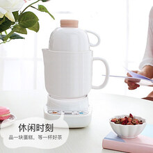 一壶百饮养生壶养生杯陶瓷分体式电热水杯迷你电炖杯办公室宿舍多功能热牛奶烧水加热杯炖汤煮粥杯小型  1.25L白色养生杯+底座F【升级款】