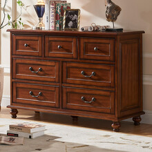皇家牧歌 实木斗柜抽屉柜七斗柜多抽屉柜美式乡村柜子收纳柜客厅储物柜 斗柜