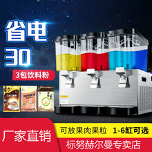 商用自助饮料果汁酸梅汤机冷热小型摆摊制冷冷饮机双缸三缸 标努 双缸(44L单独制冷款)