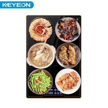 凯易欧 （Keyeon）饭菜保温板热菜板暖菜板家用多功能火锅加热板热菜神器圆形旋转餐桌加热转盘 【方形60*40】【智能款】【黑色】