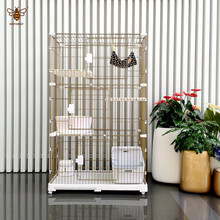 NWFOREST挪威森林猫笼子超大自由空间猫别墅室内家用二层三层猫舍猫咪用品 金色三层4居室裸笼