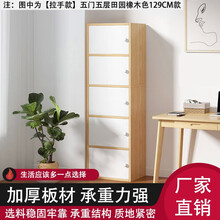 储物柜 斗柜五斗柜窄款小户型客厅靠墙立柜简约现代收纳柜特司悠置物柜子 【经济款】暖白色4层30X24X119-非主图款