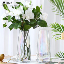 墨斗鱼 玻璃幻彩玻璃花瓶 鲜花绿植富贵竹水培小雏菊北欧现代干花假花插花水培花卉玄关客厅装饰品花瓶2500