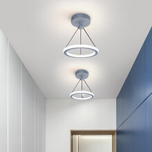 VVS美学灯 北欧后现代简约阳台灯LED吸顶灯个性过道灯创意玄关灯门厅灯入户花园灯 灰色A款20*16单色白光