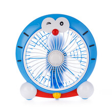 卡通电风扇学生宿舍台式迷你小风扇办公室静音转页扇家用风扇神器 哆啦A梦