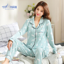 十月结晶同款 孕妇睡衣春夏季薄款哺乳产后纯棉产妇春秋喂奶透气月子服套装 富贵兔 收藏且加购物车即送月子帽