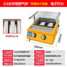 （依罗专卖）商用燃气烧烤炉摆摊烤 面筋烤羊肉串烤生蚝烤鱼炉液化气无烟烤串机 小二头升级版(玻璃板)