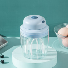 满得利 打蛋器家用迷你小型蛋糕机全自动奶油打发器搅拌棒烘焙工具手动 蓝色