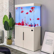 龙鱼阁鱼缸客厅大中型缸内无管件家用下过滤超白玻璃智能鱼缸水族箱竖条1.0米手机智能（100×39×156）