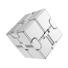 克雷格（KELEIGE） 无限魔方铝合金创意减压玩具解压玩具解压神器减压魔方无限魔方 铝合金【小巧便携+光滑圆角+创意解压】银色