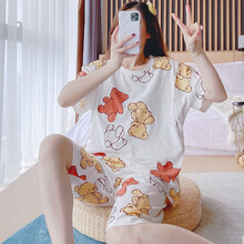 哺乳睡衣棉质夏季薄款短袖两件套孕妇装夏天产后月子服喂奶衣吸汗 2199 M码