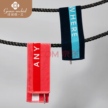 洁丽雅·兰毛巾家纺 纯棉提花运动巾柔软健身运动吸汗洗脸巾情侣款面巾两条装 红+蓝 90g/条 100*20cm