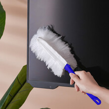 FOOJO(富居)静电除尘掸子鸡毛掸毯子除尘家用鸡毛扫不掉毛一次性可抛扫灰尘掸（一个手柄，10个替换头）