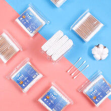 优奥 双头木棒棉签10袋共1000支装 小袋便携装清洁化妆卫生棉棒 掏耳朵木棒棉签