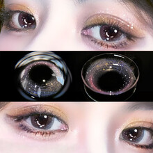 【第2副0元】朵秀（duoxiu）美瞳年抛网红同款彩色近视隐形眼镜大小直径韩版自然混血学生女 星游紫-14.2mm 300度（2片装）