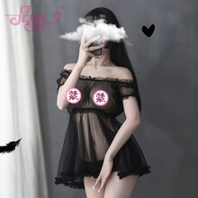 品贤 白雪公主网纱裙情趣睡衣睡裙大裙摆透明内衣 情趣套装诱惑 黑色