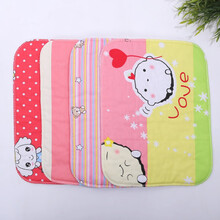 新生婴儿隔尿垫防水可洗纯棉透气彩棉宝宝隔尿垫小号防漏尿片布垫 女宝宝色 10条25*35 0x0cm