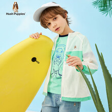 暇步士Hush Puppies 21年夏装新款儿童皮肤衣男童薄外套轻薄柔软插肩户外/运动服 本白 110