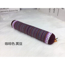 肩颈护胫黄豆枕头颈椎枕修复颈椎专用脊椎反弓病人圆柱富贵包-花睡神 咖色黄豆圆枕