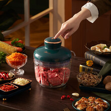 小熊（Bear）绞肉机家用搅拌机多功能料理机绞馅机玻璃搅拌器碎肉机切菜机剥蒜机 QSJ-D03L3 复古绿色带剥蒜器