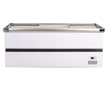 弗拉威冰柜商用卧式大容量展示柜冷藏冷冻岛柜冷柜保鲜冰箱超市玻璃门雪柜 2.5米双机加深款数显铜管保鲜/冷冻-白色