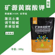 矿源黄腐酸钾水溶肥料腐殖酸肥叶面肥冲施肥生根肥抗重茬农用 矿源黄腐酸钾500g/袋