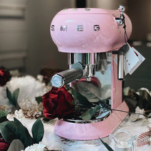 进口SMEG 意式全半自动泵压浓缩咖啡机胶囊粉蒸汽奶泡机家用 粉色(保税区现货包税) ECF01PKEU