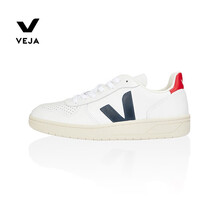 【明星同款】 VEJA  男鞋V-10 法国潮牌经典百搭小白鞋蓝标红尾休闲运动鞋 VX021267B 白色 42
