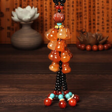 高档汽车挂件男士车载车内饰品车挂饰平安挂件玉石吊坠 葫芦款