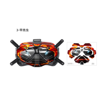 适用于DJI FPV大疆套装贴纸穿越机眼镜V2遥控器摇杆全套PVC个性贴膜防水防刮保护贴配件 DJIFPV甲壳虫V2眼镜贴纸