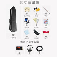 海之韵 violin成人儿童小提琴初学者纯手工演奏电子电声小提琴乐器儿童提琴练习考级1 赠品勿拍-下单即赠2